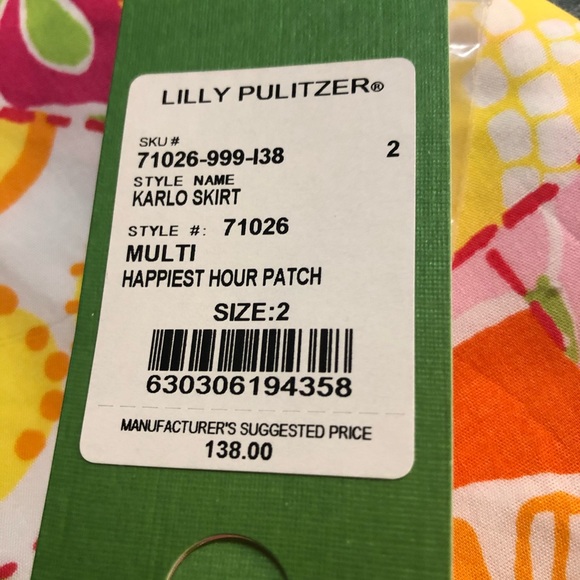 Women’s rare yellow & pink NWT Y2k Lilly Pulitzer karlo Mini skirt - Picture 5 of 11